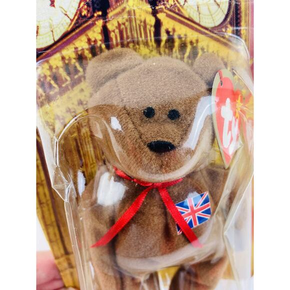 Mcdonalds TY Beanie Baby Britannia The Bear RARE WITH Bend in Cardboard 1999 - Picture 7 of 12